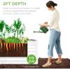 imageBest Choice Products 6x3x2ft Outdoor Metal Raised Garden Bed Deep Root Box Planter for Vegetables Flowers Herbs and Succulents w 269 Gallon Capacity  Peacock BlueWhite
