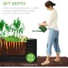 imageBest Choice Products 6x3x2ft Outdoor Metal Raised Garden Bed Deep Root Box Planter for Vegetables Flowers Herbs and Succulents w 269 Gallon Capacity  Peacock BlueMoonlight Gray