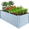 imageBest Choice Products 6x3x2ft Outdoor Metal Raised Garden Bed Deep Root Box Planter for Vegetables Flowers Herbs and Succulents w 269 Gallon Capacity  Peacock BlueMist Blue