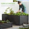 imageBest Choice Products 6x3x2ft Outdoor Metal Raised Garden Bed Deep Root Box Planter for Vegetables Flowers Herbs and Succulents w 269 Gallon Capacity  Peacock BlueGalvanized