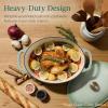 imageBest Choice Products 75 Quart Enamel CastIron Round Dutch Oven Family Style HeavyDuty PreSeasoned Cookware for Home Kitchen Dining Room Oven Safe wLid Dual Handles  Cornflower BlueVanilla Buttercream