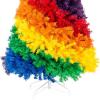 imageBest Choice Products 7ft Artificial Colorful Rainbow Christmas Tree Full Fir Holiday Seasonal Decoration w 1213 Branch Tips White Metal Stand