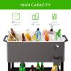 imageBest Choice Products 80Quart Outdoor Steel Rolling Cooler Cart wIce Chest Bottle Opener Catch Tray Drain Plug Locking WheelsGray