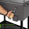 imageBest Choice Products 80Quart Outdoor Steel Rolling Cooler Cart wIce Chest Bottle Opener Catch Tray Drain Plug Locking WheelsGray