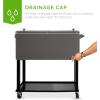 imageBest Choice Products 80Quart Outdoor Steel Rolling Cooler Cart wIce Chest Bottle Opener Catch Tray Drain Plug Locking WheelsGray
