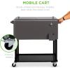 imageBest Choice Products 80Quart Outdoor Steel Rolling Cooler Cart wIce Chest Bottle Opener Catch Tray Drain Plug Locking WheelsGray