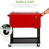 imageBest Choice Products 80Quart Outdoor Steel Rolling Cooler Cart wIce Chest Bottle Opener Catch Tray Drain Plug Locking WheelsRed