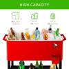imageBest Choice Products 80Quart Outdoor Steel Rolling Cooler Cart wIce Chest Bottle Opener Catch Tray Drain Plug Locking WheelsRed