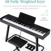 imageBest Choice Products 88Key Weighted Full Size Digital Piano Electronic Keyboard Set for All Experience Levels wUStand 3 Sustain Pedal Unit Stool Keyboard Cover 2 Headphone Jacks
