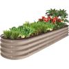 imageBest Choice Products 8x2x1ft Outdoor Metal Raised Garden Bed Oval Deep Root Planter Box for Vegetables Flowers Herbs and Succulents w 108 Gallon Capacity  Dark GreenTaupe