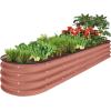 imageBest Choice Products 8x2x1ft Outdoor Metal Raised Garden Bed Oval Deep Root Planter Box for Vegetables Flowers Herbs and Succulents w 108 Gallon Capacity  Dark GreenTerracotta