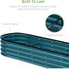 imageBest Choice Products 8x2x1ft Outdoor Metal Raised Garden Bed Oval Deep Root Planter Box for Vegetables Flowers Herbs and Succulents w 108 Gallon Capacity  Dark GreenPeacock Blue