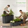 imageBest Choice Products 8x2x1ft Outdoor Metal Raised Garden Bed Oval Deep Root Planter Box for Vegetables Flowers Herbs and Succulents w 108 Gallon Capacity  Dark GreenTerracotta