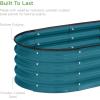 imageBest Choice Products 8x2x1ft Outdoor Metal Raised Garden Bed Oval Deep Root Planter Box for Vegetables Flowers Herbs and Succulents w 108 Gallon Capacity  Dark GreenPeacock Blue
