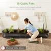 imageBest Choice Products 8x2x1ft Outdoor Metal Raised Garden Bed Oval Deep Root Planter Box for Vegetables Flowers Herbs and Succulents w 108 Gallon Capacity  Dark GreenBeige