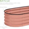 imageBest Choice Products 8x2x1ft Outdoor Metal Raised Garden Bed Oval Deep Root Planter Box for Vegetables Flowers Herbs and Succulents w 108 Gallon Capacity  Dark GreenTerracotta