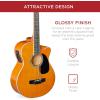 imageBest Choice Products Acoustic Electric Bass Guitar Full Size 4 String Fretted Bass Guitar wPadded Gig Bag  BlackAged Natural