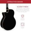imageBest Choice Products Acoustic Electric Bass Guitar Full Size 4 String Fretted Bass Guitar wPadded Gig Bag  BlackBlack