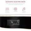 imageBest Choice Products Acoustic Electric Bass Guitar Full Size 4 String Fretted Bass Guitar wPadded Gig Bag  BlackBlack