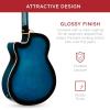 imageBest Choice Products Acoustic Electric Bass Guitar Full Size 4 String Fretted Bass Guitar wPadded Gig Bag  BlackBlue