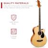 imageBest Choice Products Acoustic Electric Bass Guitar Full Size 4 String Fretted Bass Guitar wPadded Gig Bag  BlackNatural