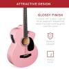 imageBest Choice Products Acoustic Electric Bass Guitar Full Size 4 String Fretted Bass Guitar wPadded Gig Bag  BlackPink