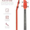 imageBest Choice Products Acoustic Electric Bass Guitar Full Size 4 String Fretted Bass Guitar wPadded Gig Bag  BlackRed