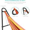 imageBest Choice Products Adjustable Portable Hammock Stand Outdoor Patio WeatherResistant Steel for 914ft Hammocks wHanging Hooks PowderCoated Finish Carrying Bag 450lb Weight Capacity