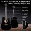 imageBest Choice Products Beginner Acoustic Electric Guitar Starter Set w 41in All Wood Cutaway Design Gig Bag Strap Picks  BlueBlack