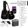 imageBest Choice Products Beginner Acoustic Electric Guitar Starter Set w 41in All Wood Cutaway Design Gig Bag Strap Picks  BlueBlack
