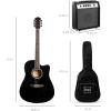 imageBest Choice Products Beginner Acoustic Electric Guitar Starter Set w 41in All Wood Cutaway Design Gig Bag Strap Picks  BlueBlack