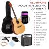 imageBest Choice Products Beginner Acoustic Electric Guitar Starter Set w 41in All Wood Cutaway Design Gig Bag Strap Picks  BlueNatural