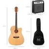 imageBest Choice Products Beginner Acoustic Electric Guitar Starter Set w 41in All Wood Cutaway Design Gig Bag Strap Picks  BlueNatural