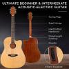 imageBest Choice Products Beginner Acoustic Electric Guitar Starter Set w 41in All Wood Cutaway Design Gig Bag Strap Picks  BlueNatural