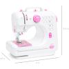 imageBest Choice Products Compact Sewing Machine 42Piece Beginners Kit Multifunctional Portable 6V Beginner Sewing Machine w 12 Stitch Patterns Light Foot Pedal Storage Drawer  TealWhitePinkWhite