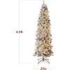 imageBest Choice Products Flocked Pencil Christmas Tree PreLit Slim Artificial Holiday Decoration 6ft Lighted Skinny wBase Warm White LightsWhite Lights
