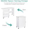 imageBest Choice Products Folding Sewing Table Multipurpose Craft Station ampamp Side Desk with Compact Design Wheels Shelves Storage Trays Pegs Magnetic Doors Metal Doorknobs  WhiteWhite