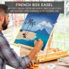 imageBest Choice Products French Easel 32pc Beginners Kit Portable Wooden Folding Adjustable Sketch Box Artist Tripod for Painting Drawing wAcrylic Paints Brushes Canvases Palettes  BlueNatural