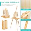 imageBest Choice Products French Easel 32pc Beginners Kit Portable Wooden Folding Adjustable Sketch Box Artist Tripod for Painting Drawing wAcrylic Paints Brushes Canvases Palettes  BlueNatural