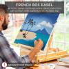 imageBest Choice Products French Easel 32pc Beginners Kit Portable Wooden Folding Adjustable Sketch Box Artist Tripod for Painting Drawing wAcrylic Paints Brushes Canvases Palettes  BlueBlue