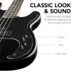 imageBest Choice Products Full Size Beginner 4String Electric Bass Guitar Wooden PBStyle Bass Starter Set wPadded Carrying Case  BlackWhiteBlackBlack