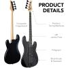 imageBest Choice Products Full Size Beginner 4String Electric Bass Guitar Wooden PBStyle Bass Starter Set wPadded Carrying Case  BlackWhiteBlackBlack
