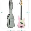 imageBest Choice Products Full Size Beginner 4String Electric Bass Guitar Wooden PBStyle Bass Starter Set wPadded Carrying Case  BlackWhitePinkMint
