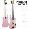 imageBest Choice Products Full Size Beginner 4String Electric Bass Guitar Wooden PBStyle Bass Starter Set wPadded Carrying Case  BlackWhitePinkMint