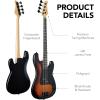imageBest Choice Products Full Size Beginner 4String Electric Bass Guitar Wooden PBStyle Bass Starter Set wPadded Carrying Case  BlackWhiteSunburstBlack