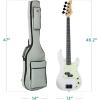 imageBest Choice Products Full Size Beginner 4String Electric Bass Guitar Wooden PBStyle Bass Starter Set wPadded Carrying Case  BlackWhiteWhiteMint