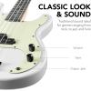 imageBest Choice Products Full Size Beginner 4String Electric Bass Guitar Wooden PBStyle Bass Starter Set wPadded Carrying Case  BlackWhiteWhiteMint