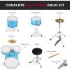imageBest Choice Products Kids 5Piece Beginner Drum Set Junior Kit Starter Percussion wCymbals Pedal Drumsticks Stool Toms Snare Hi Hat  BlackBlue Sparkle