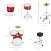 imageBest Choice Products Kids 5Piece Beginner Drum Set Junior Kit Starter Percussion wCymbals Pedal Drumsticks Stool Toms Snare Hi Hat  BlackRed Sparkle