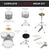 imageBest Choice Products Kids 5Piece Beginner Drum Set Junior Kit Starter Percussion wCymbals Pedal Drumsticks Stool Toms Snare Hi Hat  BlackSilver Sparkle